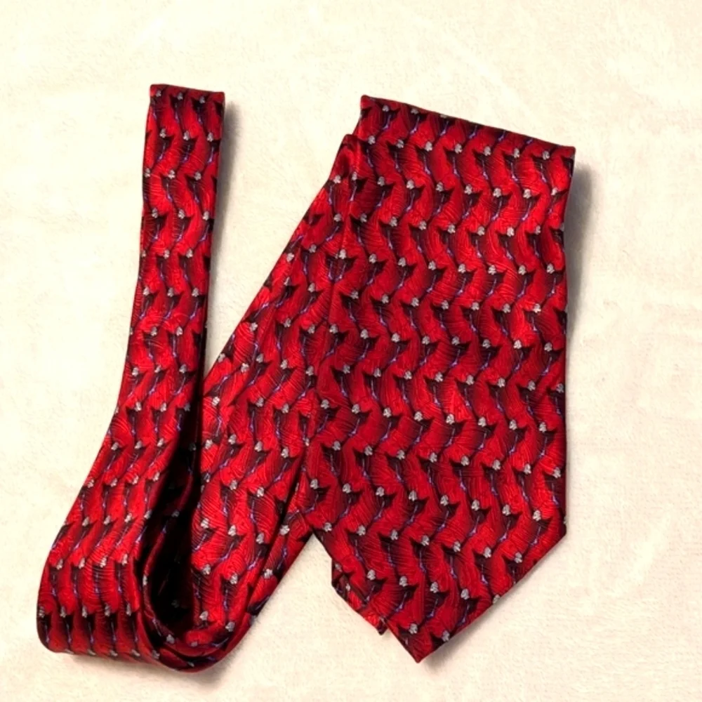 Red Donkey Patterned Men's Tie